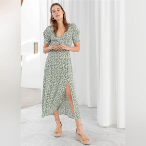 & other stories | Floral Puff Sleeve Midi Dress